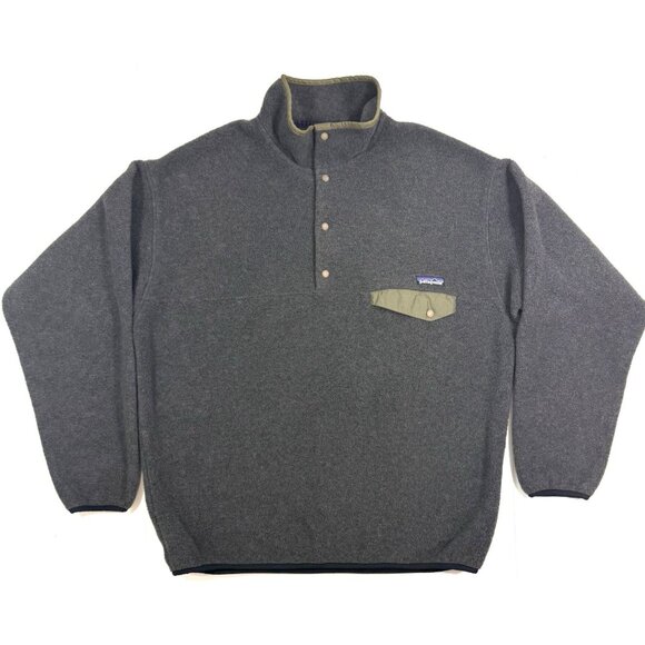 Vintage Patagonia Mens Synchilla Snap-T Pullover Size XL Made In USA 90s Gray - Picture 1 of 13